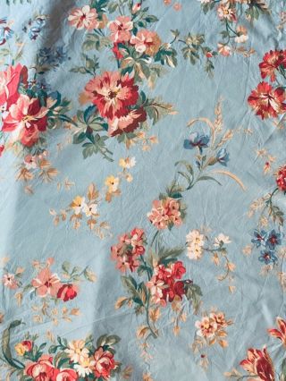 Ralph Lauren Home Vintage Yvette Blue Floral Queen Fitted Sheet