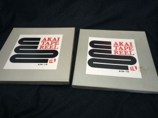 Vintage Akai Atr - 10 Metal Reel 10.  5 " Box For 1/4 " Tape Japan