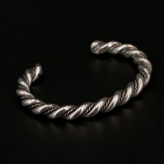 Vtg Sterling Silver - Navajo Braided Twisted Rope 6.  75 " Cuff Bracelet - 55g