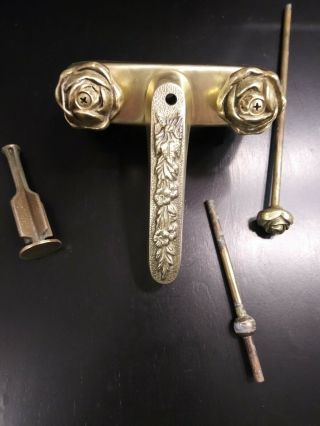 Vintage Mcm Brass Rose Faucet Removed From Historic Detroit Home Heavy Brass