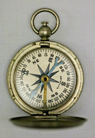 Vintage Ww2 Era Wittnauer Compass Pocket Watch Fob Style