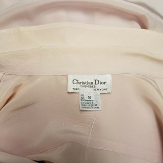 Christian Dior Womens Vintage Chemises 100 Silk Blouse Pale Pink 8 M L XL 6
