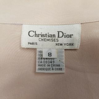 Christian Dior Womens Vintage Chemises 100 Silk Blouse Pale Pink 8 M L XL 7