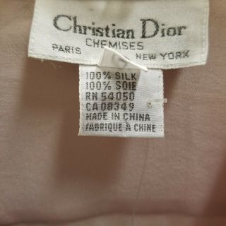 Christian Dior Womens Vintage Chemises 100 Silk Blouse Pale Pink 8 M L XL 8