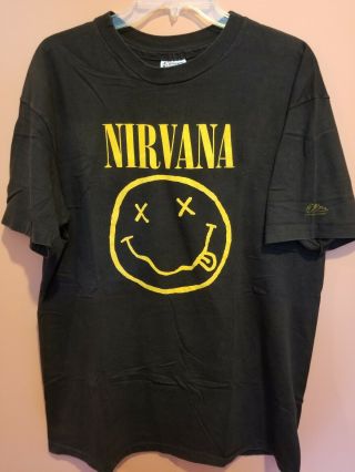Nirvana Smiley Face Dgc Promo Shirt Xl Sonic Youth Dave Grohl Foo Fighters Rare