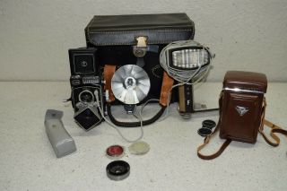 Vintage Yashica - Mat Lm Copal - Mxv 120mm Film Tlr Camera With Flashes And Cases
