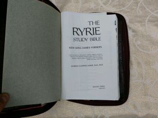 Scarce NKJV Ryrie Study Bible Thumb Indexed (Hardcover) Vintage Bible Cover Gd, 5