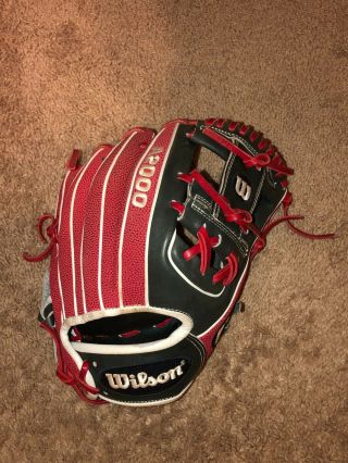 Wilson A2000 11.  5 Custom Superskin 1786 Navy And Red Baseball Glove Cws Rare
