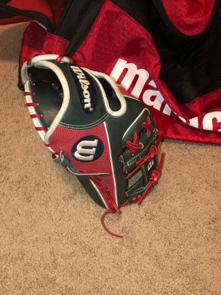 Wilson A2000 11.  5 Custom SuperSkin 1786 Navy and Red Baseball Glove CWS Rare 2