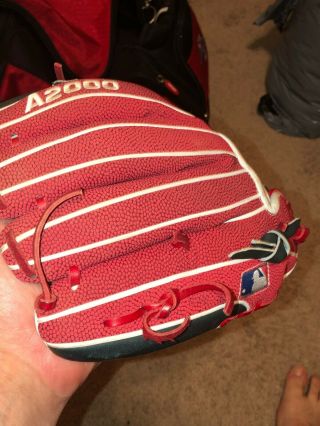 Wilson A2000 11.  5 Custom SuperSkin 1786 Navy and Red Baseball Glove CWS Rare 6