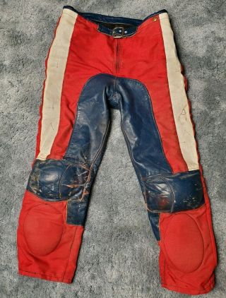 Vintage Racing Motocross Leather Pants Race Suit Protective Pants Bmx Ahrma