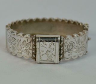 1883 Victorian Aesthetic Period Solid Silver Bangle