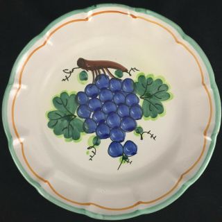 Set of 5 VTG Dinner Plates by Gump ' s San Francisco Fruit GUM20 Italian Pottery 5