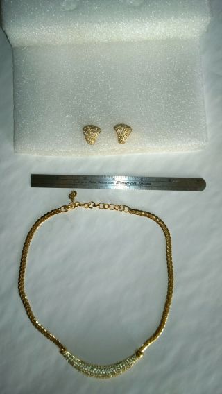 Vintage Christian Dior Costume Jewelry Set Necklace & Earrings - Cp - Nonprofit Org