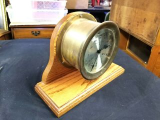 Vintage Large Bell Clock Co.  Ships Bell Clock Awesome Key Wind Runs & Chimes 3