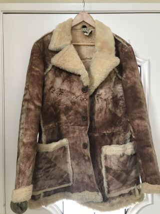 Vintage Sheepskin Jacket Coat Mens Size 42