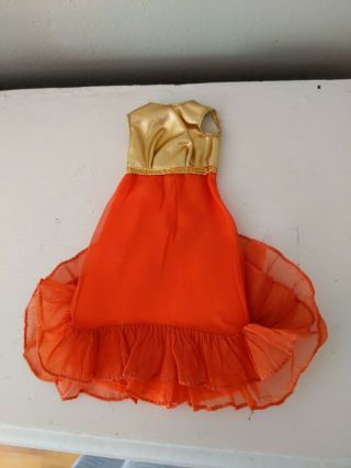 Vintage Barbie - Goldswinger 1494 - Gold & Orange Evening Gown Dress
