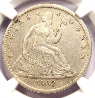 1863 - S Seated Liberty Half Dollar 50c - Ngc Xf Details - Rare Civil War Coin