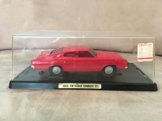 Vintage Eldon 1/32 Slot Car Red 1966 Dodge Charger With Display Case
