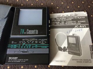Vintage Sharp Am/fm Radio Cassette Tv Player Jc - Av1 Walkman