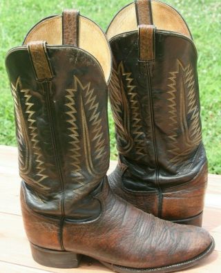 Black Label Tony Lama 12D Extra Tall Bullhide Cowboy Boots Vintage 4