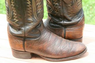 Black Label Tony Lama 12D Extra Tall Bullhide Cowboy Boots Vintage 5