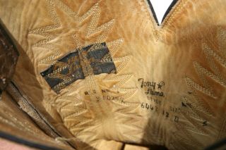 Black Label Tony Lama 12D Extra Tall Bullhide Cowboy Boots Vintage 6