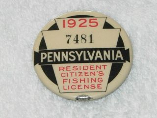 Pa Pennsylvania Fishing License 1925 Wow Minty