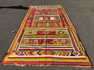 Auth: Antique Tunisian Kilim Rug,  Organic Dyes,  Exceptional Collectable