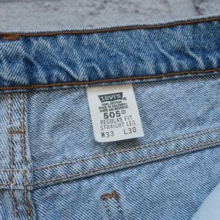 Vintage Levis 505 Straight Leg Denim Jeans Size 32 x 30 Made in USA Light Wash 4