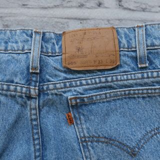 Vintage Levis 505 Straight Leg Denim Jeans Size 32 x 30 Made in USA Light Wash 6