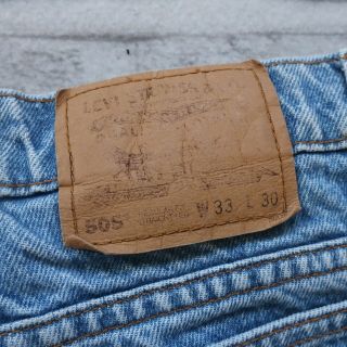 Vintage Levis 505 Straight Leg Denim Jeans Size 32 x 30 Made in USA Light Wash 7