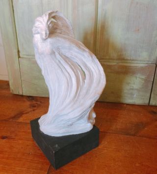 Mid Century Modern Art Plaster Sculpture Large Vintage Lady In The Wind