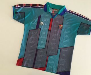 Barcelona Fc 1995/97 Away Football Shirt L Kappa Vintage Soccer Jersey