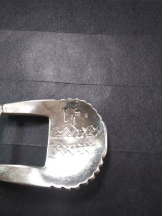 VTG NAVAJO Made Sterling Silver Belt Buckle Signed w/R & Broken arrow Scarce 925 7