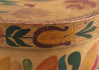 Antique Authentic 19thC Shaker Pantry Box w/ Early 20thC Folk Art Paint Design 9