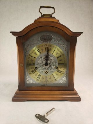Vintage Tempus Fugit Mantle Clock With Key Made In Germany Chimes Cond
