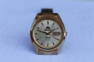 Vintage Old Japan Made Orient Mens Wrist Watch Automatic Gold Plated