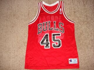Vtg Chicago Bulls Michael Jordan 45 Hes Back Jersey 44 Champion Rare