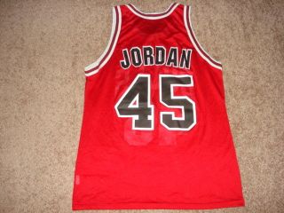 Vtg Chicago Bulls Michael Jordan 45 Hes Back Jersey 44 Champion Rare 2