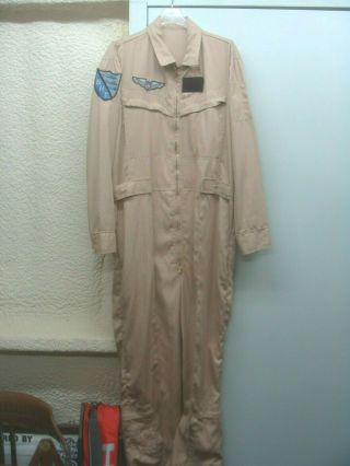 Vintage Bell Helicopter Textron Test Pilot Flight Suit W/patches & Wings 46 Long