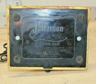 Vintage Jefferson Golden Hour Electric Mystery Clock 580 - 101 Dated 11 - 26 - 1969 5