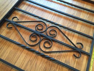 Vintage Antique Mid - Century Wrought Iron Railing 40.  5” X 27” 27lb Western NY 3