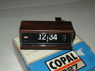 Vintage Model 227 Copal Faux Woodgrain Flip Digital Alarm Clock Time