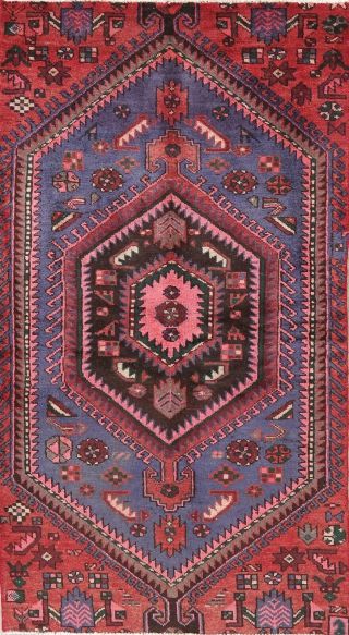 Traditional Vintage Geometric Oriental Area Rug Wool Hand - Knotted 3x6 Carpet