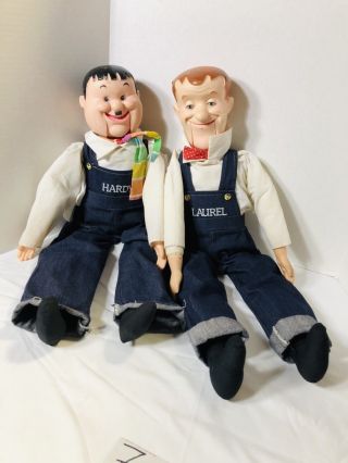 Vintage Laurel And Hardy Celebrity Ventriloquist Toy Dolls