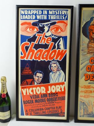 Art : 3 RARE c1940s Framed Gum shoe Detective Movie Posters inc The Shadow 4