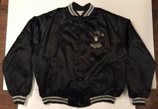 Vintage Los Angeles Raiders Jacket 80s Chalk Line Satin Coat Size Xl Oakland Nfl