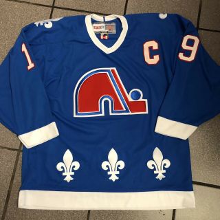 Nwt Ccm Joe Sakic Quebec Nordiques Jersey Large Vintage Blue Hockey