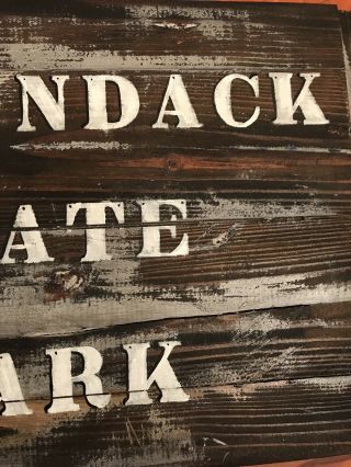 Vintage wood Adirondack camp ground sign wood folk art York Appx 26” Wide 4